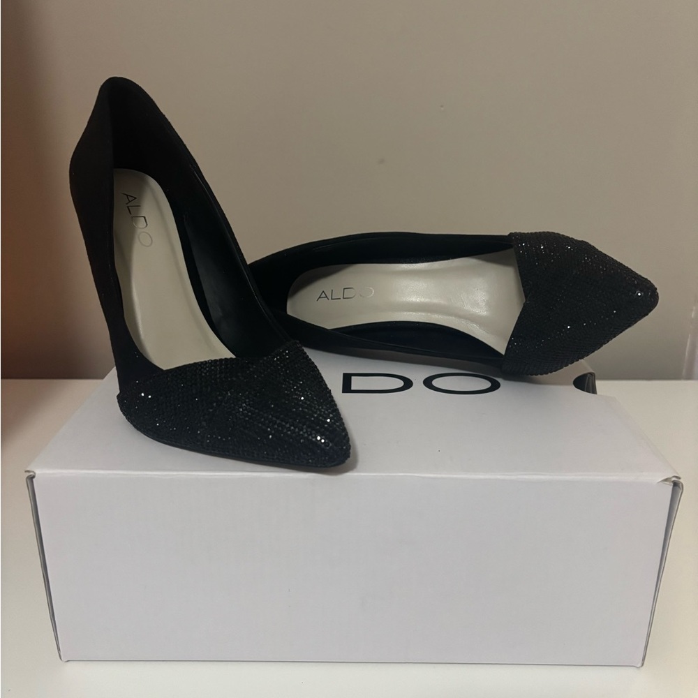 ALDO Black Glitter Heels